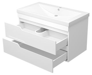 Подвесная тумба под раковину Misty Софт 90см белый